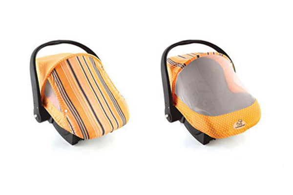 Cozy Cover Sun and Bug Cover, Secure Car Seat Cover, Orange Stripe