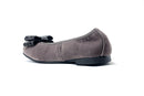 Venettini Girls 55-Pana2 Grey Velvet Leather Flat Shoe