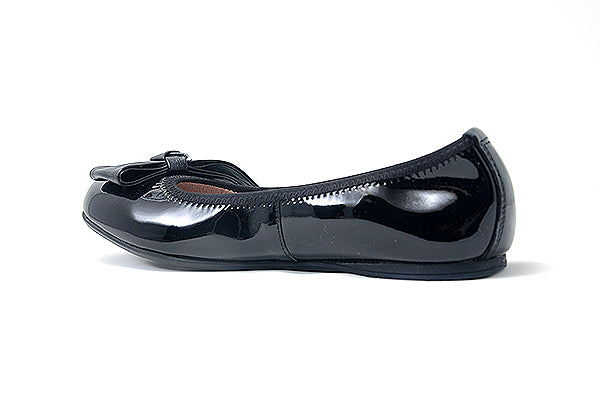 Venettini Girls 55-Pana3 Black Patent Leather Flat Shoe