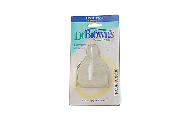 Dr. Brown's Natural Flow Level 2 Wide-Neck Teat, 3m+ 2pack