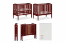 Dream On Me 2-in-1 Portable Folding Crib, Cherry