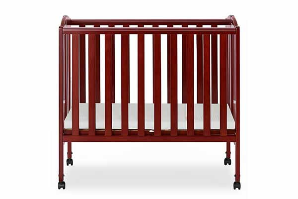 Dream On Me 2-in-1 Portable Folding Crib, Cherry