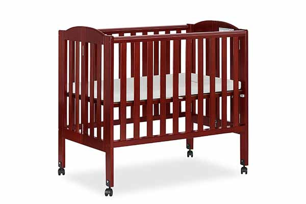 Dream On Me 2-in-1 Portable Folding Crib, Cherry