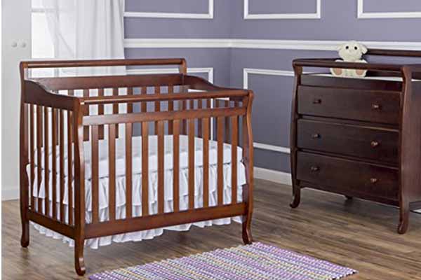 Dream on Me 4-in-1 Mini Convertible Crib, Wood Espresso Finish, 626-E