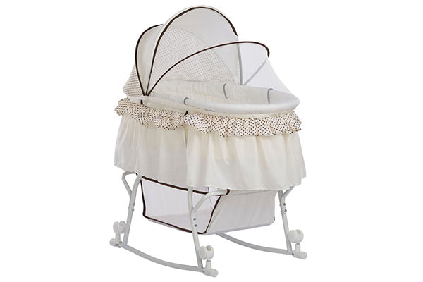 Dream On Me Lacy Portable 2-in-1 Bassinet And Cradle, Cream