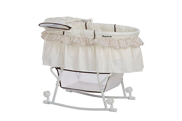 Dream On Me Lacy Portable 2-in-1 Bassinet And Cradle, Cream