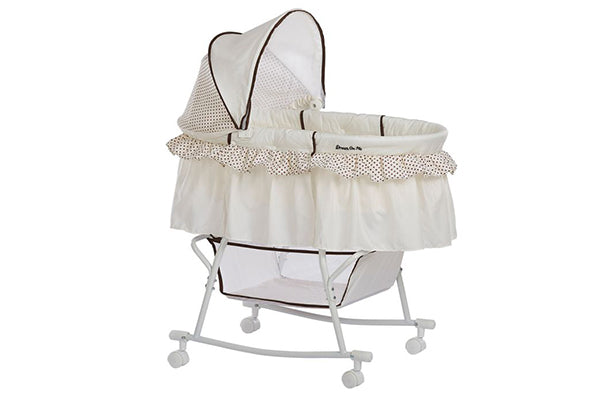 Dream On Me Lacy Portable 2-in-1 Bassinet And Cradle, Cream