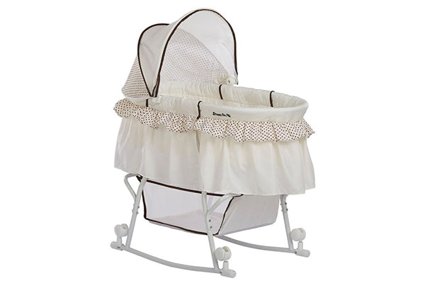 Dream On Me Lacy Portable 2-in-1 Bassinet And Cradle, Cream