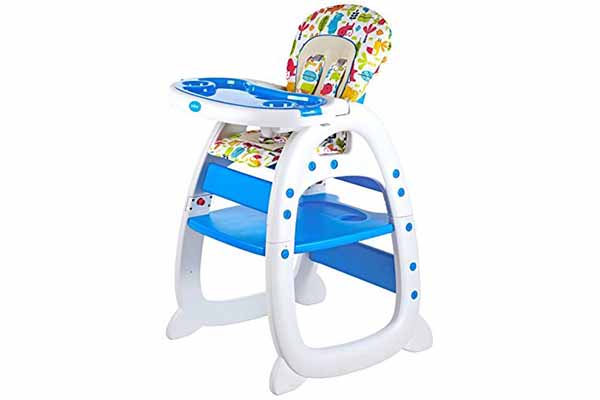 Evezo Merly High Chair/Desk Combo, Blue