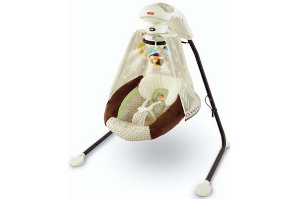 Fisher-Price - Starlight Papasan Cradle Swing, Nite Nite Monkey