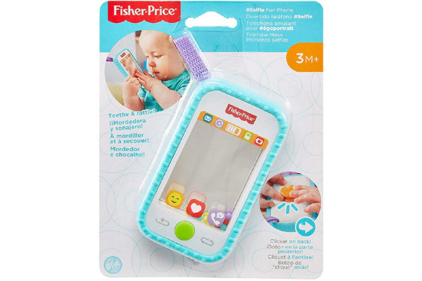 Fisher-Price Selfie Fun Phone, Baby Rattle, Mirror and Teething Toy