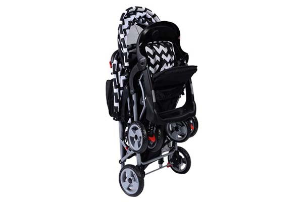 Safe Plus Foldable Twin Baby Double Stroller Kids Jogger Travel Infant Pushchair Black