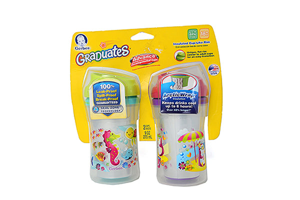 Gerber Graduates Advance Developmental Hard Spout Training Cups 2-Pack, 12m+