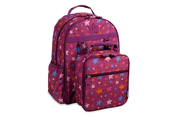 J World Kids Duet Backpack with Lunch Box JW-16KLB, Stars