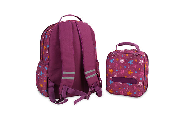 J World Kids Duet Backpack with Lunch Box JW-16KLB, Stars