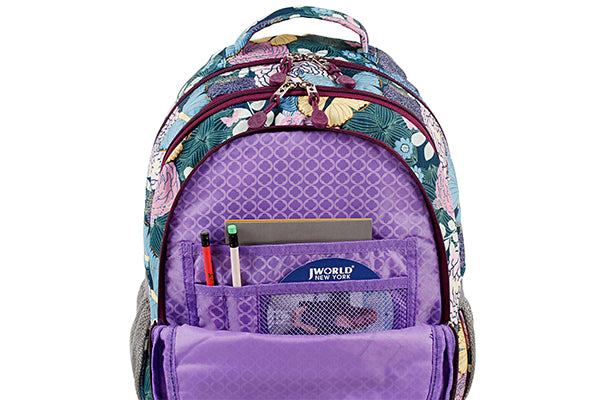 J World Cornelia Laptop Backpack JWS-49, Secret Garden