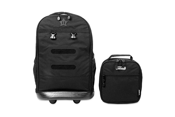 J World Duo Rolling Backpack with Detachable Lunch Bag KRB-18LB, Black