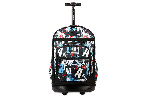 J World Duo Rolling Backpack with Detachable Lunch Bag KRB-18LB, Graffiti