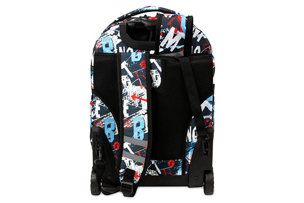 J World Duo Rolling Backpack with Detachable Lunch Bag KRB-18LB, Graffiti