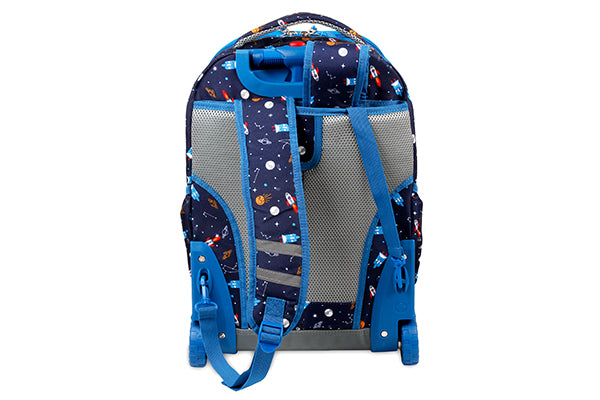 J World Duo Rolling Backpack with Detachable Lunch Bag KRB-18LB, Spaceship