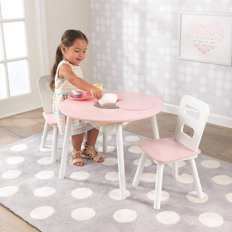 KidKraft Round Table & 2 Chair Set - Pink & White