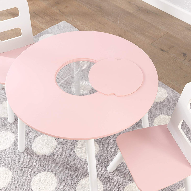 KidKraft Round Table & 2 Chair Set - Pink & White