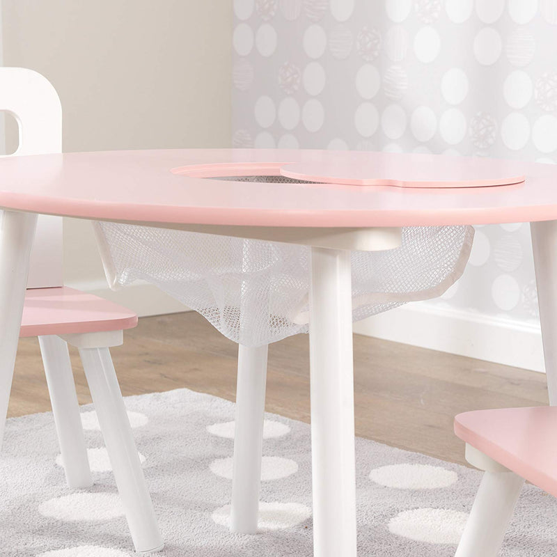 KidKraft Round Table & 2 Chair Set - Pink & White