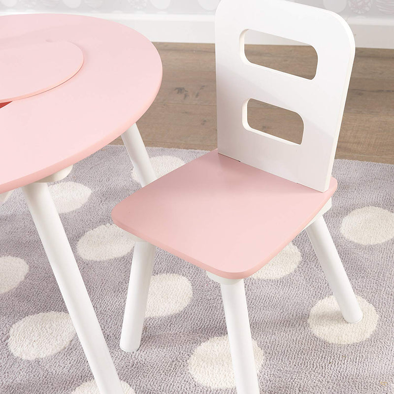 KidKraft Round Table & 2 Chair Set - Pink & White