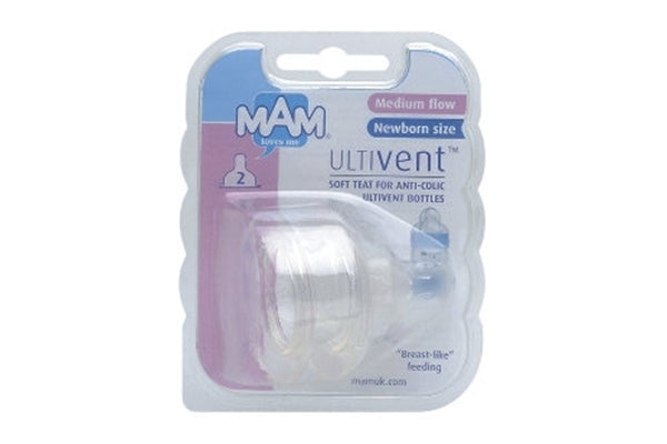 MAM Ultivent Soft Teat For Anti-Colic Bottles, Medium Flow