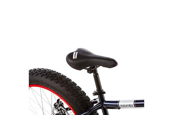 26" Mongoose Dolomite Men's 7-speed Fat Tire Mountain Bike, Navy Blue/Red