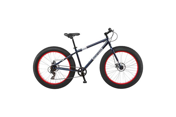 26" Mongoose Dolomite Men's 7-speed Fat Tire Mountain Bike, Navy Blue/Red