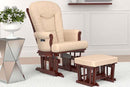 Naomi Home Deluxe Multiposition Sleigh Glider and Ottoman Set-Cushion Color: Cream, Finish: Cherry