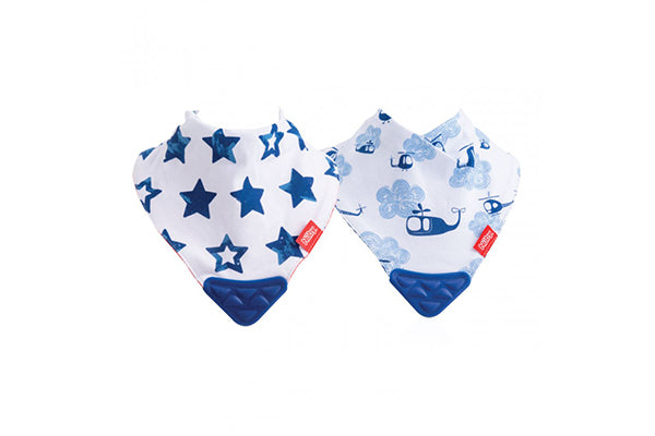 Nuby Bandana Bib with Teether 2 Pack