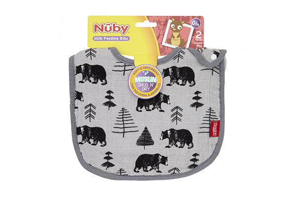 Nuby Muslin Snug n’ Dry Bib 2 Pack