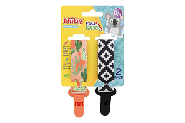 NUBY 2pc Pacifinder™ Pacifier clip 0+m