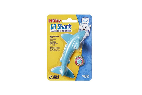 Nuby Lil Shark Massaging Teether Toy (Silicon), 6M+