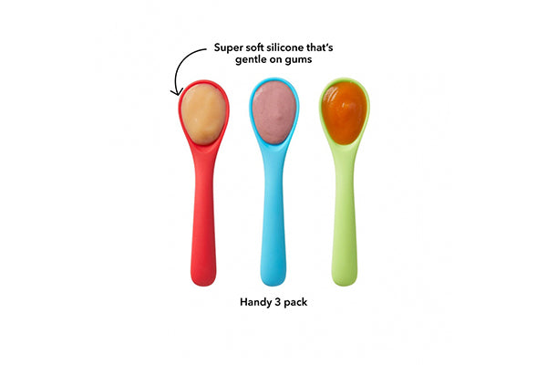 Nuby Silicone Spoons Triple Pack, 6M+