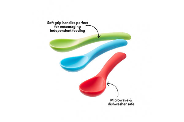 Nuby Silicone Spoons Triple Pack, 6M+