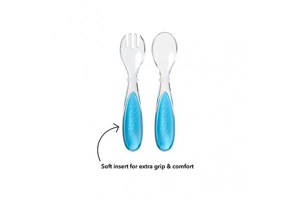 Nuby Tritan Fork & Spoon, 12M+