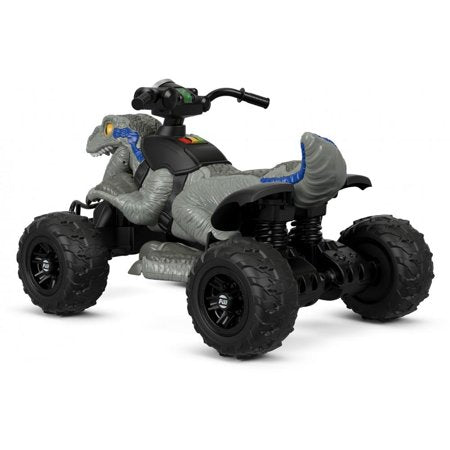 Power Wheels Jurassic World Dino Racer, Grey Ride-On ATV for Kids