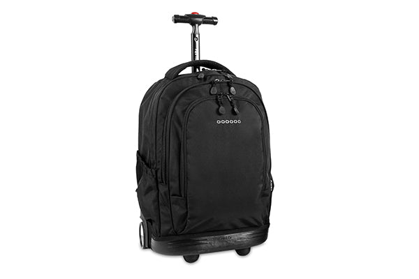 J World Setbeamer Rolling Backpack with Lunch Bag RBS-818, Black