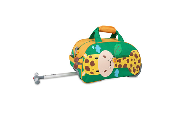 J World Kids Travel Duffle Bag with Wheels RFS-001K, Giraffe