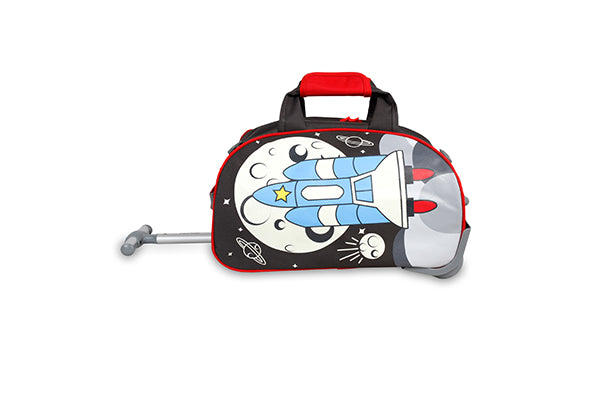 J World Kids Travel Duffle Bag with Wheels RFS-001K, Spaceship