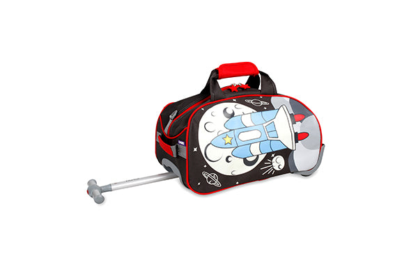 J World Kids Travel Duffle Bag with Wheels RFS-001K, Spaceship