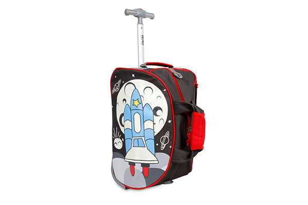 J World Kids Travel Duffle Bag with Wheels RFS-001K, Spaceship