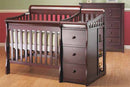 Sorelle Newport 2-in-1 Convertible Mini Crib and Changer Combo, Merlot 595-M
