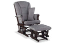 Storkcraft Swirl Tuscany Glider and Ottoman incl Lumbar Pillow Gray with Slate Gray Cushions