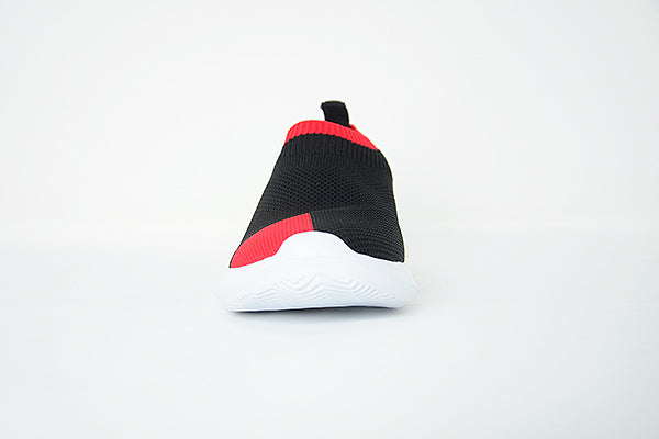 Venettini Kids 51-Zena Black Knit/Red Sneakers