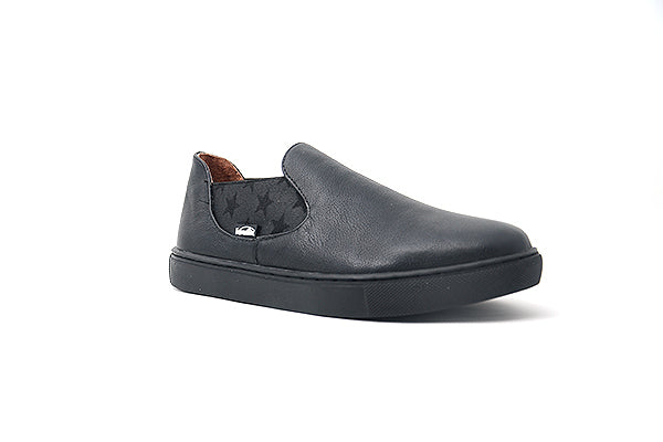 Venettini 55-Carter Black Grain Slip-On Sneakers