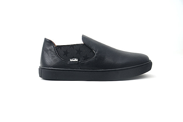 Venettini 55-Carter Black Grain Slip-On Sneakers